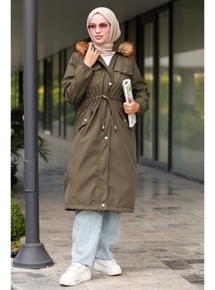 Khaki - Puffer Jackets - Bestenur