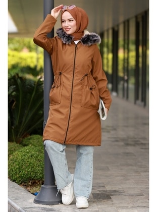 Tan - Puffer Jackets - Bestenur