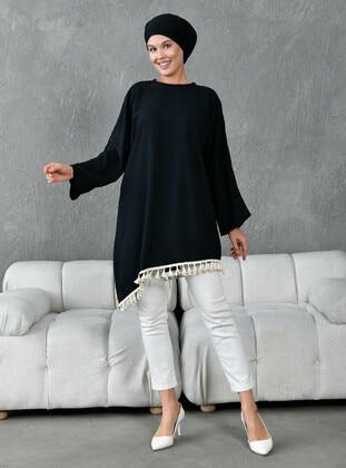 Black - Cream - Tunic - Tuncay