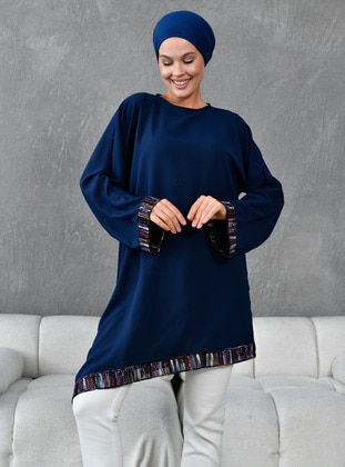 Navy Blue - Tunic - Tuncay