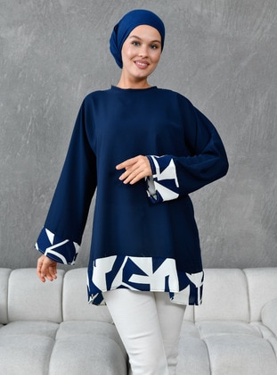 Navy Blue - Tunic - Tuncay