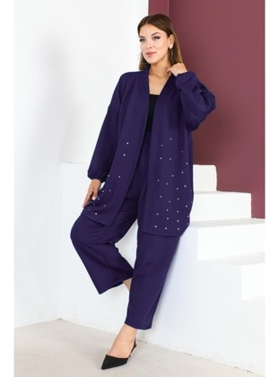 Navy Blue - Plus Size Suit - Maymara