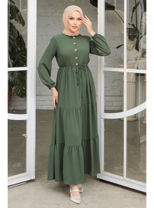 Khaki - Modest Dress - Bestenur