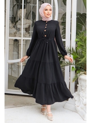 Black - Modest Dress - Bestenur