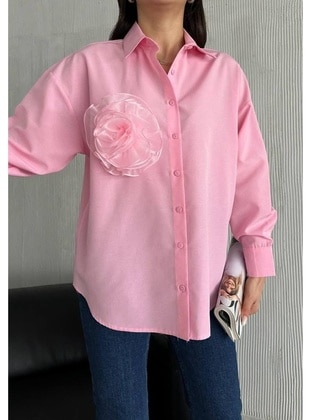 Pink - Blouses - Maymara