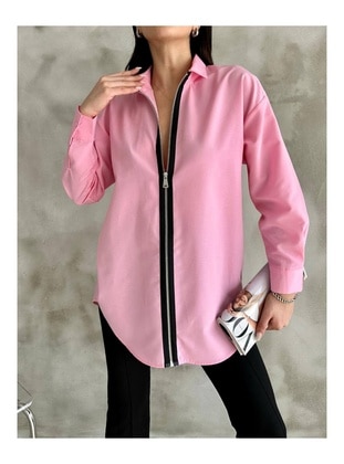 Pink - Blouses - Maymara