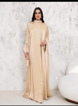 Beige - Modest Evening Dress - Maymara