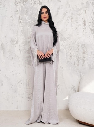 Grey - Modest Evening Dress - Maymara