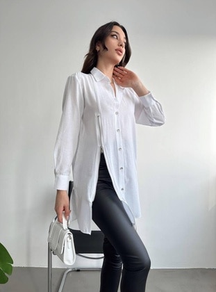 White - Blouses - Maymara