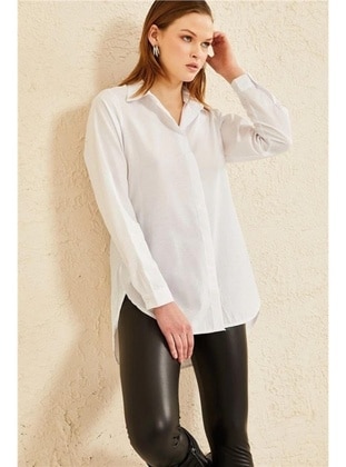 White - Blouses - Maymara