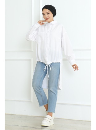 White - Blouses - Maymara