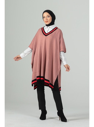 Black - Knit Poncho - Maymara