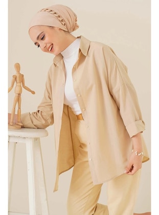 Beige - Blouses - Maymara