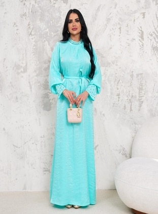 Green - Modest Evening Dress - Maymara