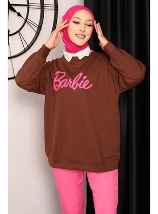 Brown - Sweat-shirt - İmaj Butik