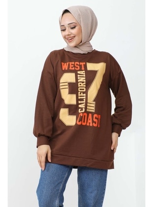 Brown - Sweat-shirt - İmaj Butik