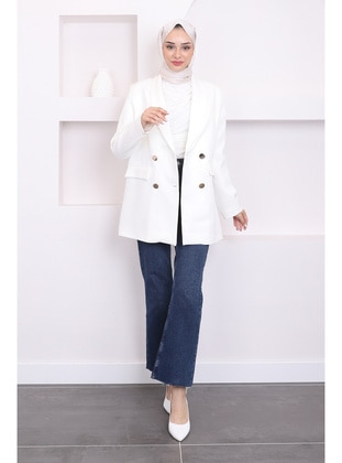 Cream - Fully Lined - Jacket - İmaj Butik