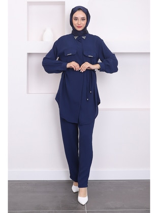 Navy Blue - Unlined - Suit - İmaj Butik