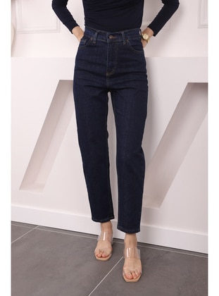 Navy Blue - Denim Trousers - İmaj Butik