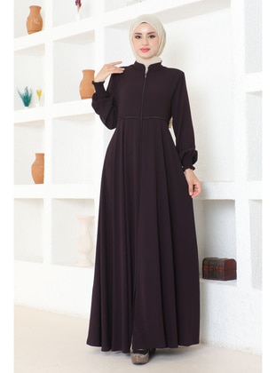 Maroon - Plus Size Abaya - İmaj Butik