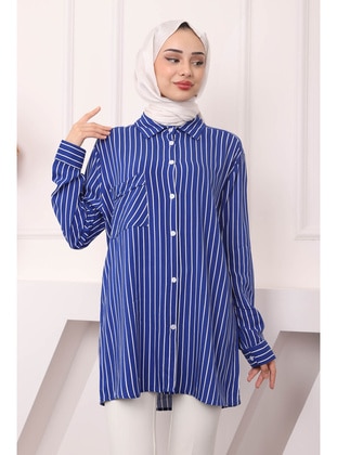 Saxe Blue - Blouses - İmaj Butik