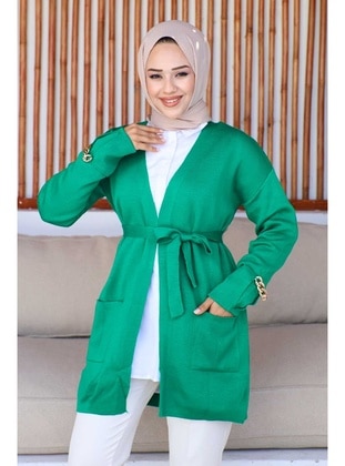 Green - Knit Cardigan - İmaj Butik