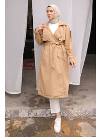 Camel - Fully Lined - Trench Coat