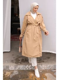 Camel - Fully Lined - Trench Coat