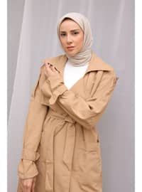 Camel - Fully Lined - Trench Coat