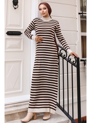 Beige - Knit Dresses - Benguen