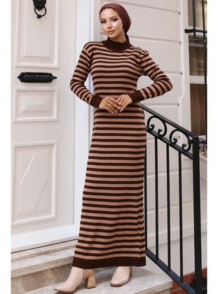 Brown - Knit Dresses - Benguen