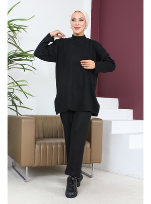 Black - Plus Size Suit - Maymara