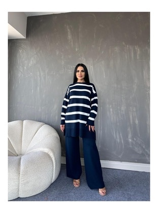 Navy Blue - Knit Suits - Maymara