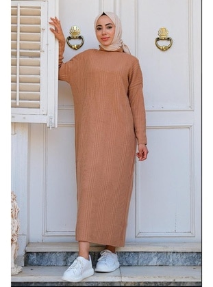 Camel - Knit Dresses - Maymara