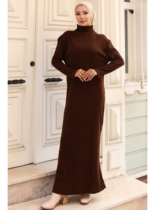 Brown - Knit Dresses - Benguen