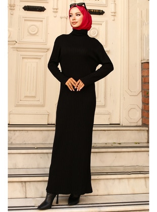 Black - Knit Dresses - Benguen