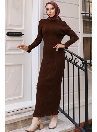 Brown - Knit Dresses - Benguen