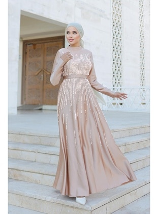 Camel - Modest Evening Dress - Hakimoda