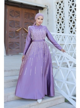 Lilac - Modest Evening Dress - Hakimoda