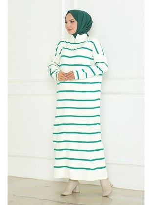 Green - Knit Dresses - Bestenur