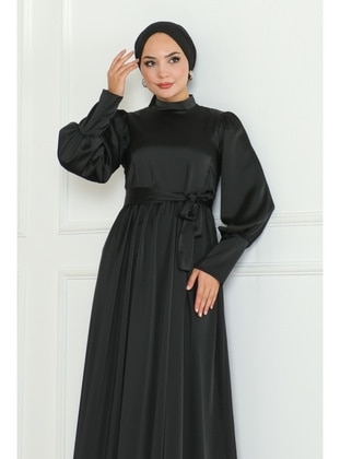 Black - Modest Evening Dress - Bestenur