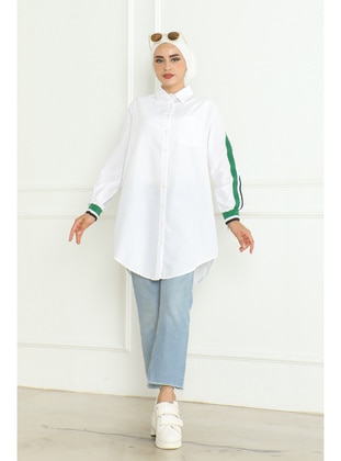 White - Blouses - Maymara