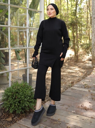 Black - Knit Suits - SAHRA BUTİK