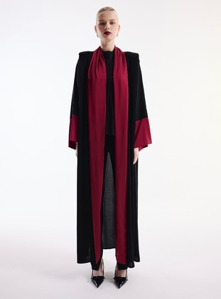 Black - Burgundy - Abaya - Nuum Design