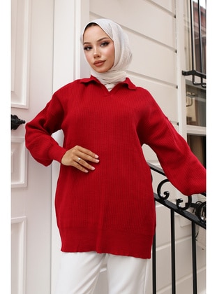 Red - Knit Sweaters - Benguen