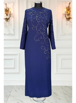 Navy Blue - Modest Evening Dress - Amine Hüma