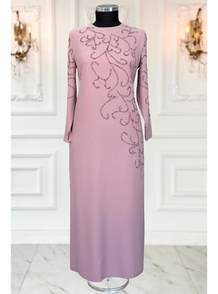 Powder Pink - Modest Evening Dress - Amine Hüma