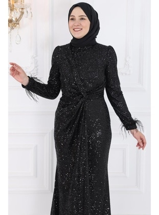 Black - Modest Evening Dress - Amine Hüma