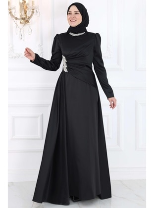 Black - Modest Evening Dress - Amine Hüma