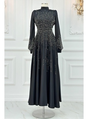 Black - Modest Evening Dress - Amine Hüma